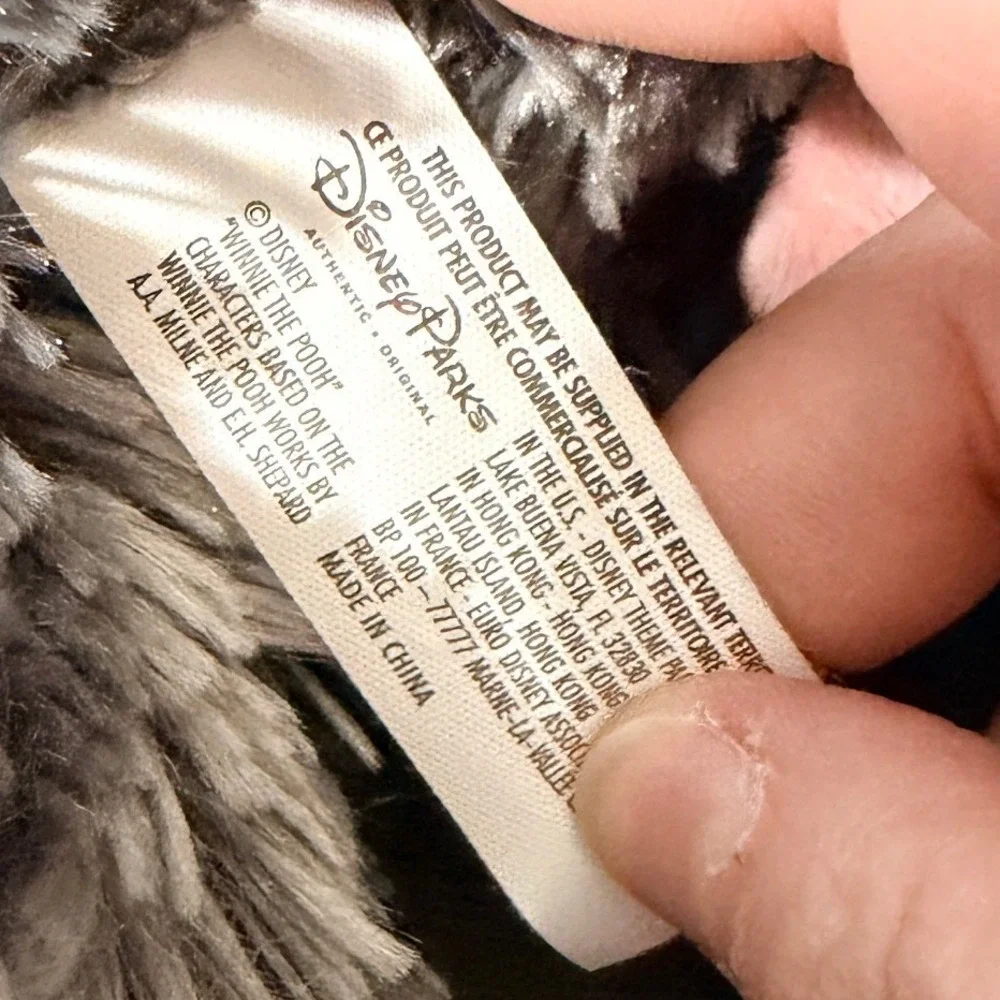 Disney Parks Eeyore Plush Winnie the Pooh Shaggy Grey Donkey Detachable Tail